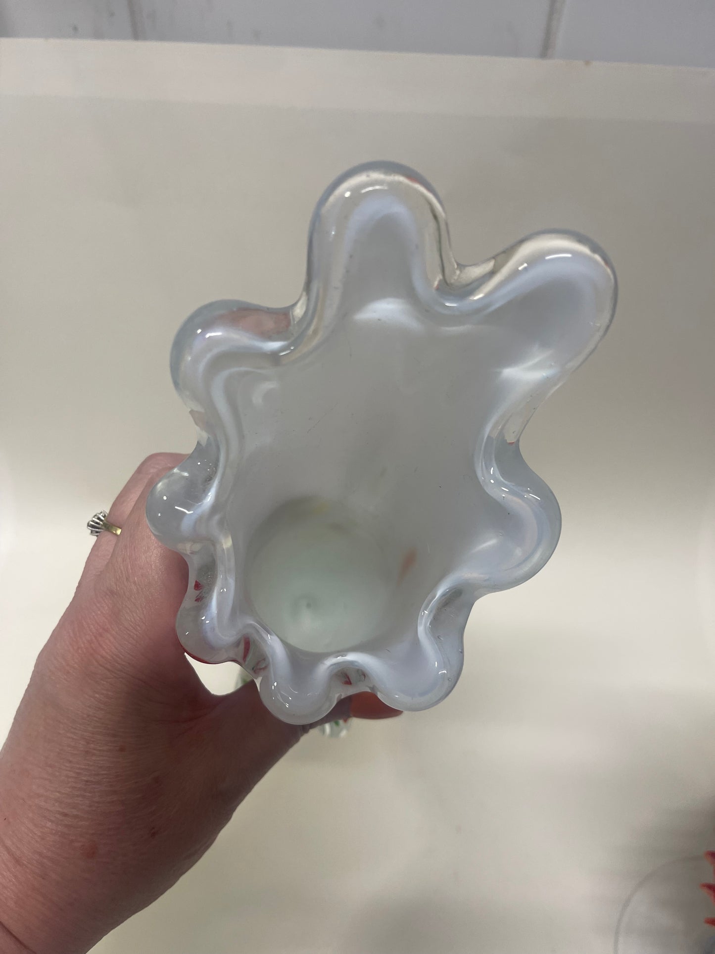 Mid-century Murano confetti glass vase