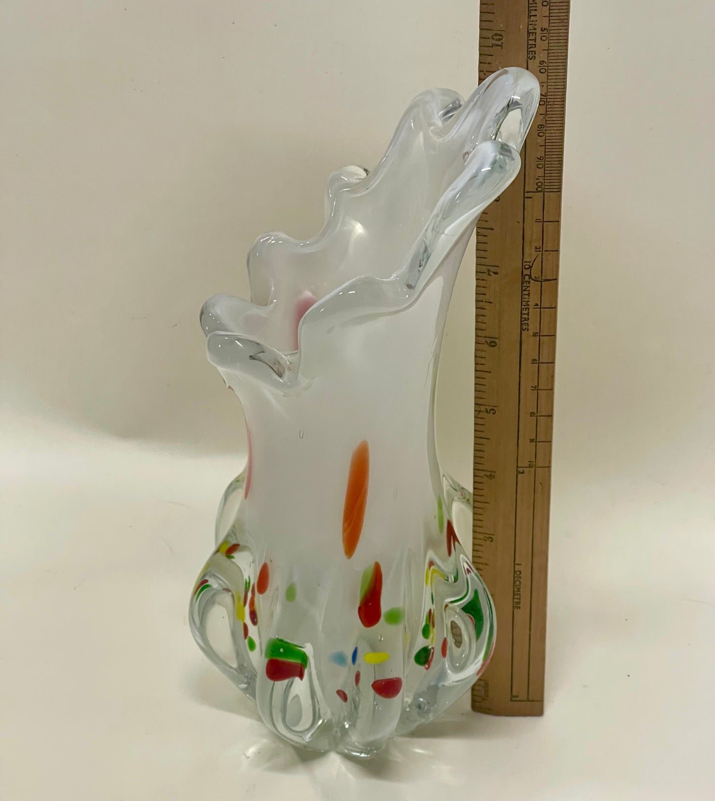Mid-century Murano confetti glass vase