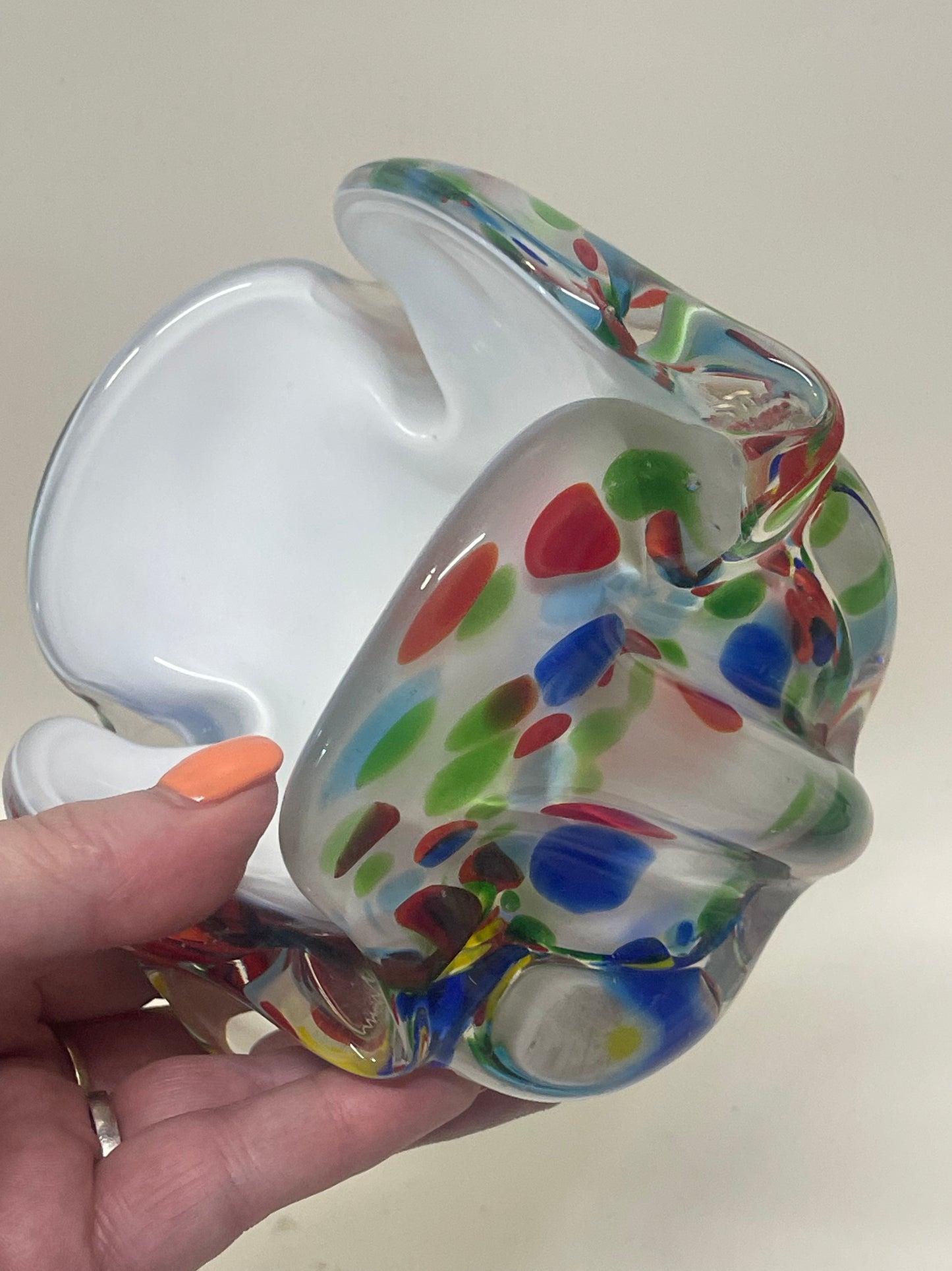Mid-century Murano confetti glass bowl