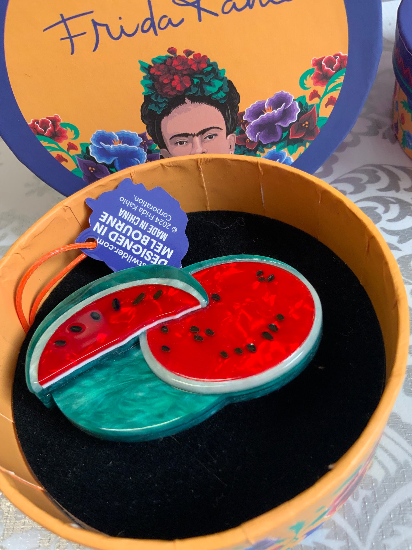 Viva la Vida Watermelons Brooch (2024) by Erstwilder and Frida Corporation (Copy)