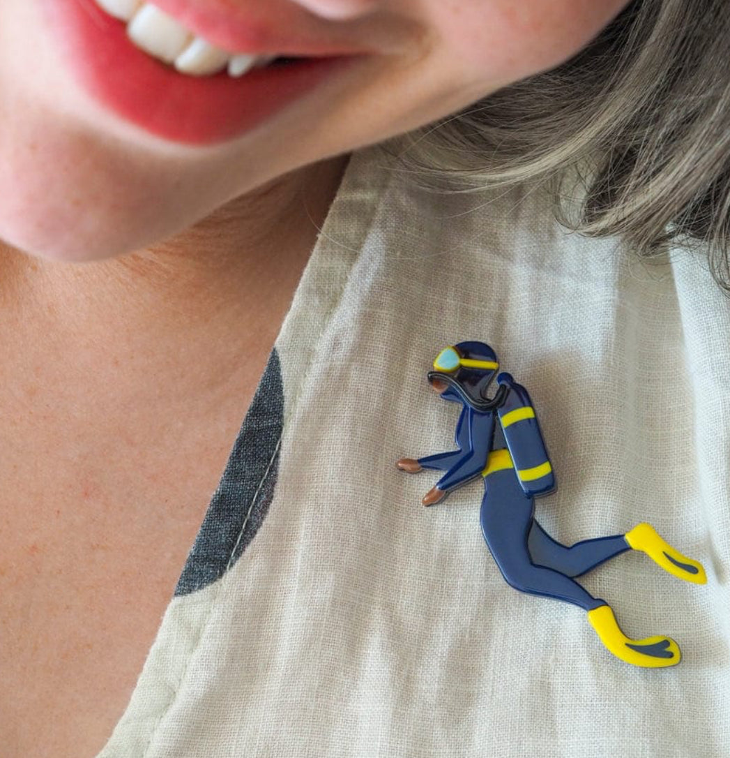 Diver Jamie Brooch (2021) by Erstwilder – Great Barrier Reef Collection