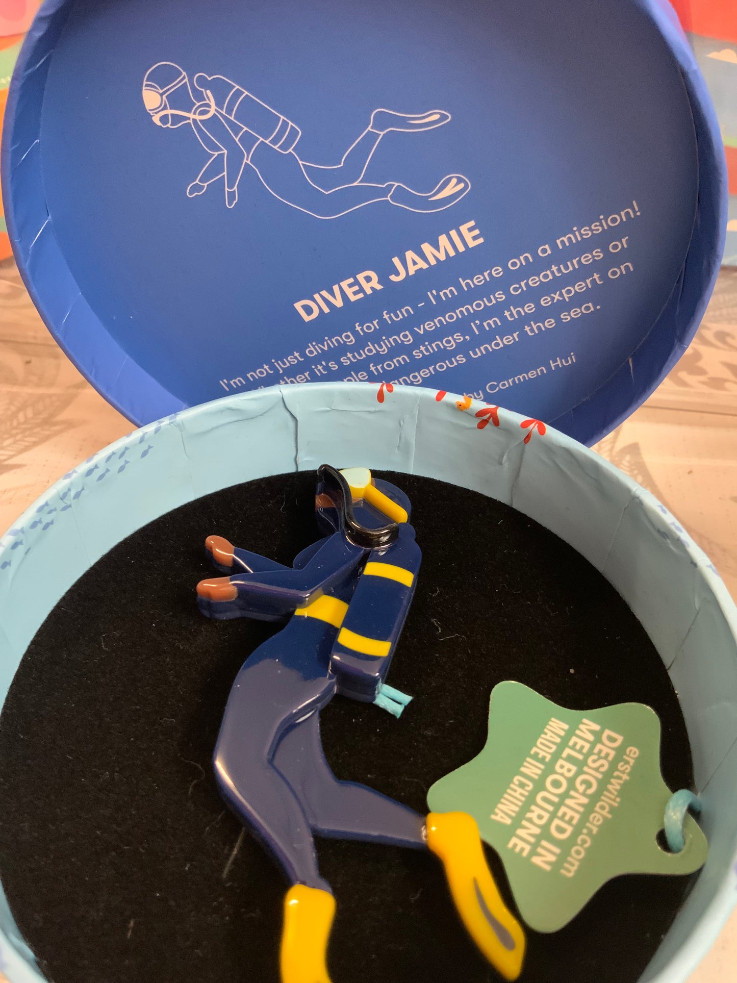 Diver Jamie Brooch (2021) by Erstwilder – Great Barrier Reef Collection