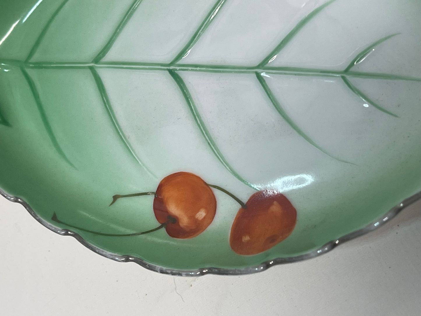 Vintage 1930s Noritake leaf shaped hand painted trinket dishes set of four