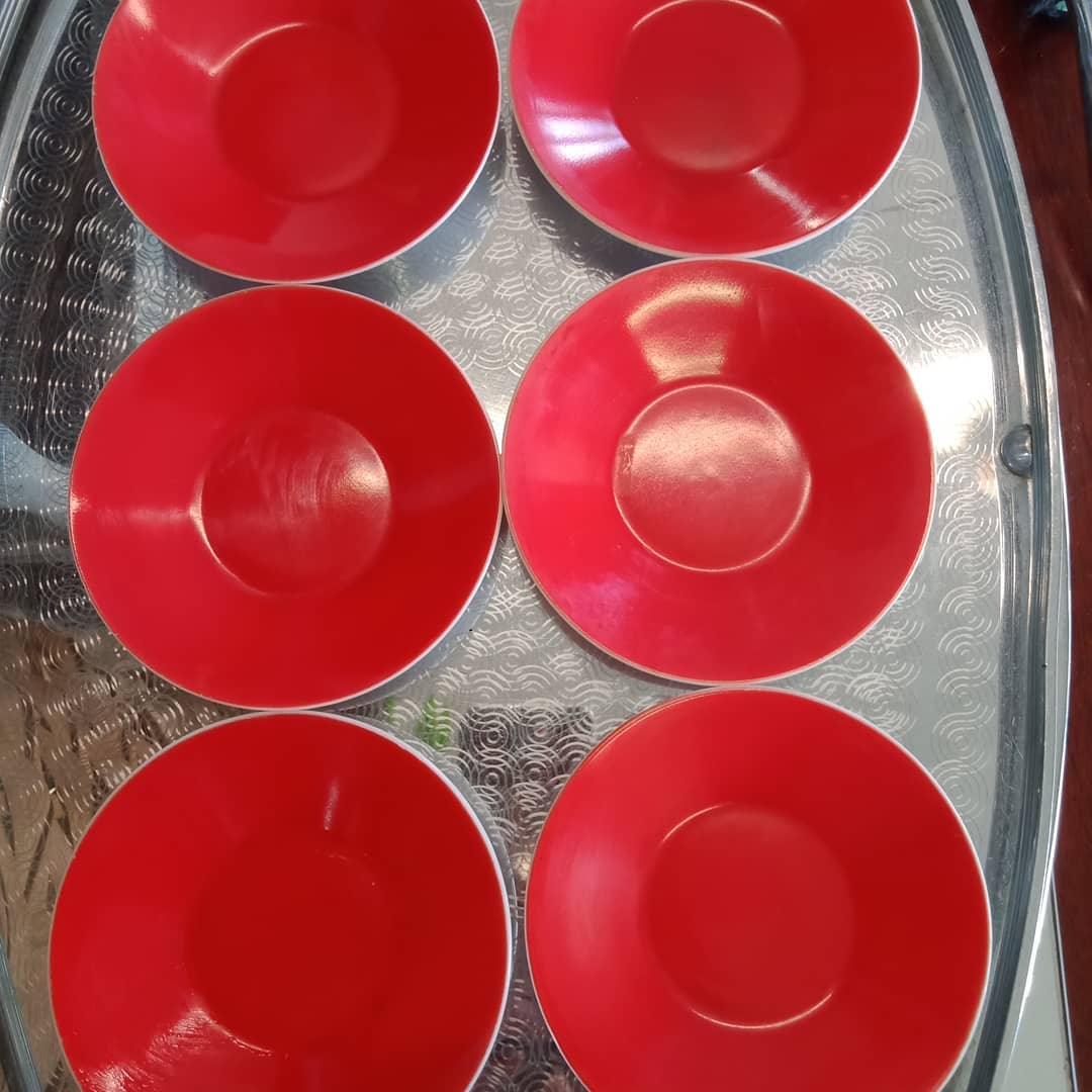 Mid-Century Japanese Red Demitasse Coffee Set – D’Amico (1960s)