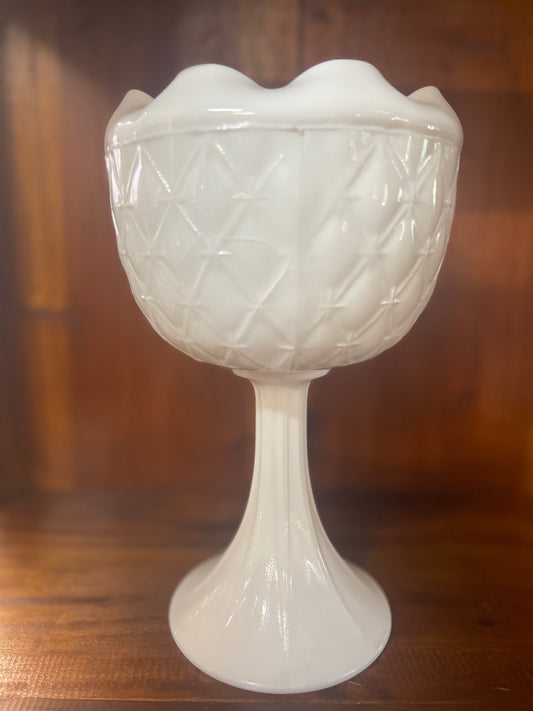 Large white milk glass goblet