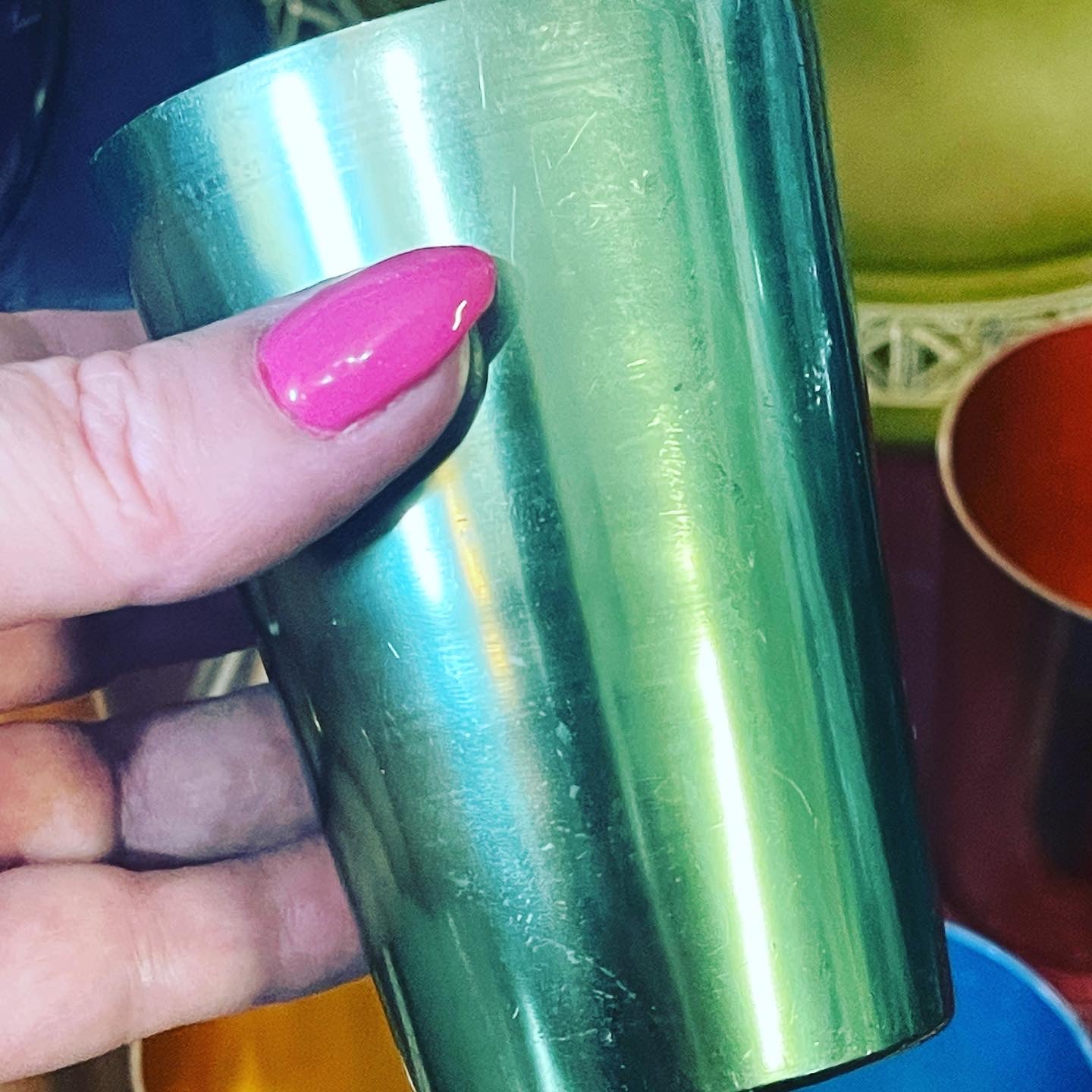 Vintage anodised cups, set of four