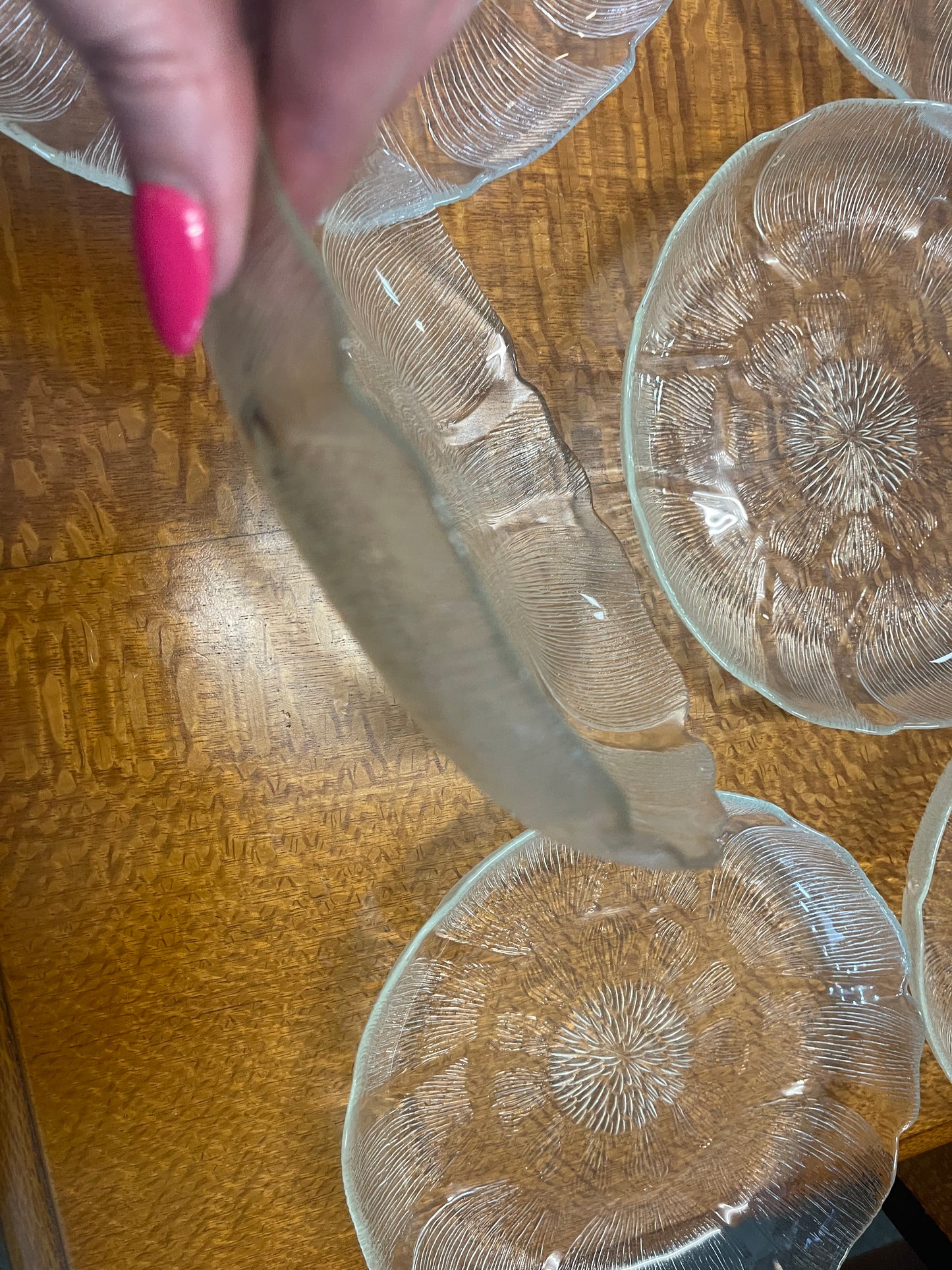 Vintage Arcoroc Fleur glass dinner set for 4