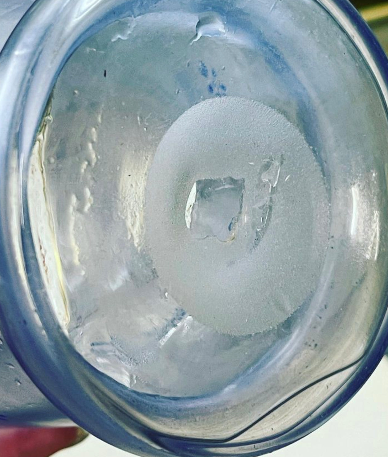 Antique Victorian Blue Glass Water Jug & Two Glasses