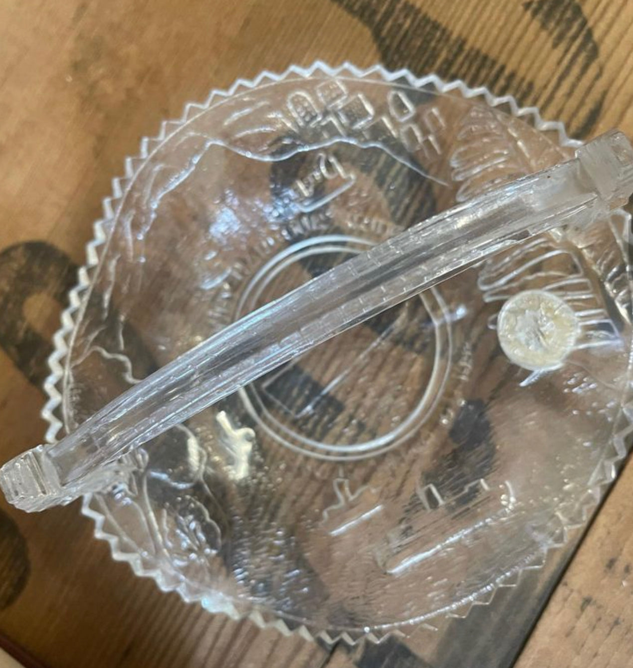 Vintage depression glass Sydney harbour bridge glass dish c. 1932