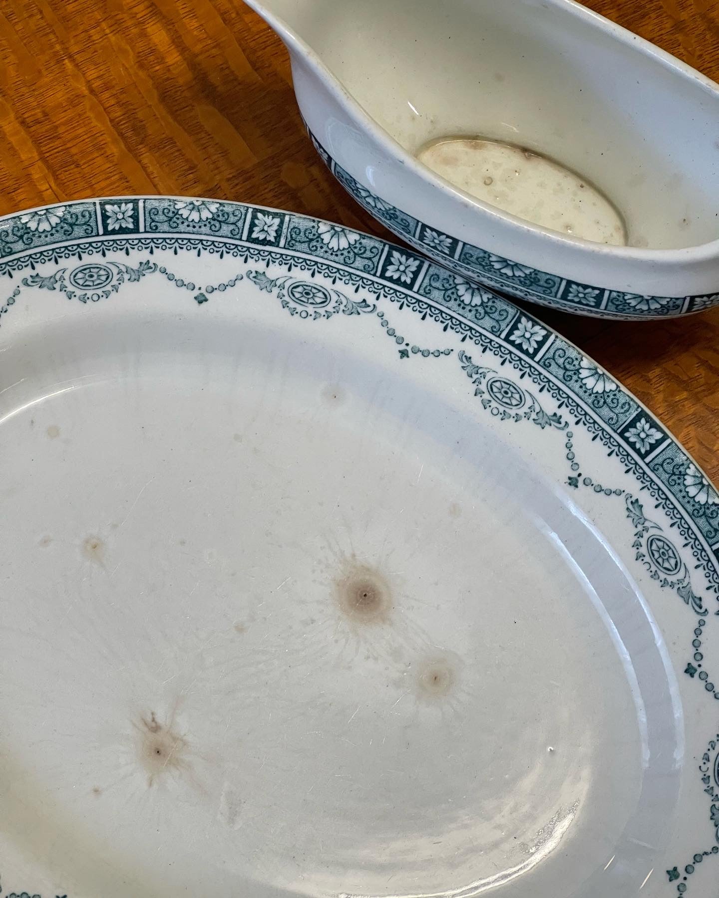 Antique Woods and Sons Gravy boat and plate