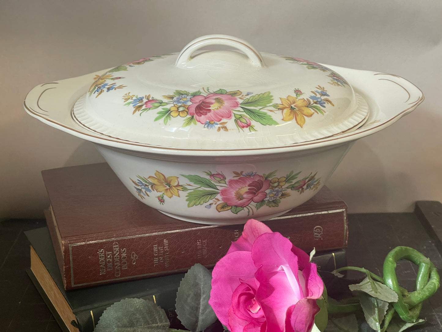 Woods Ivory Ware Vintage Lidded Vegetable Tureen