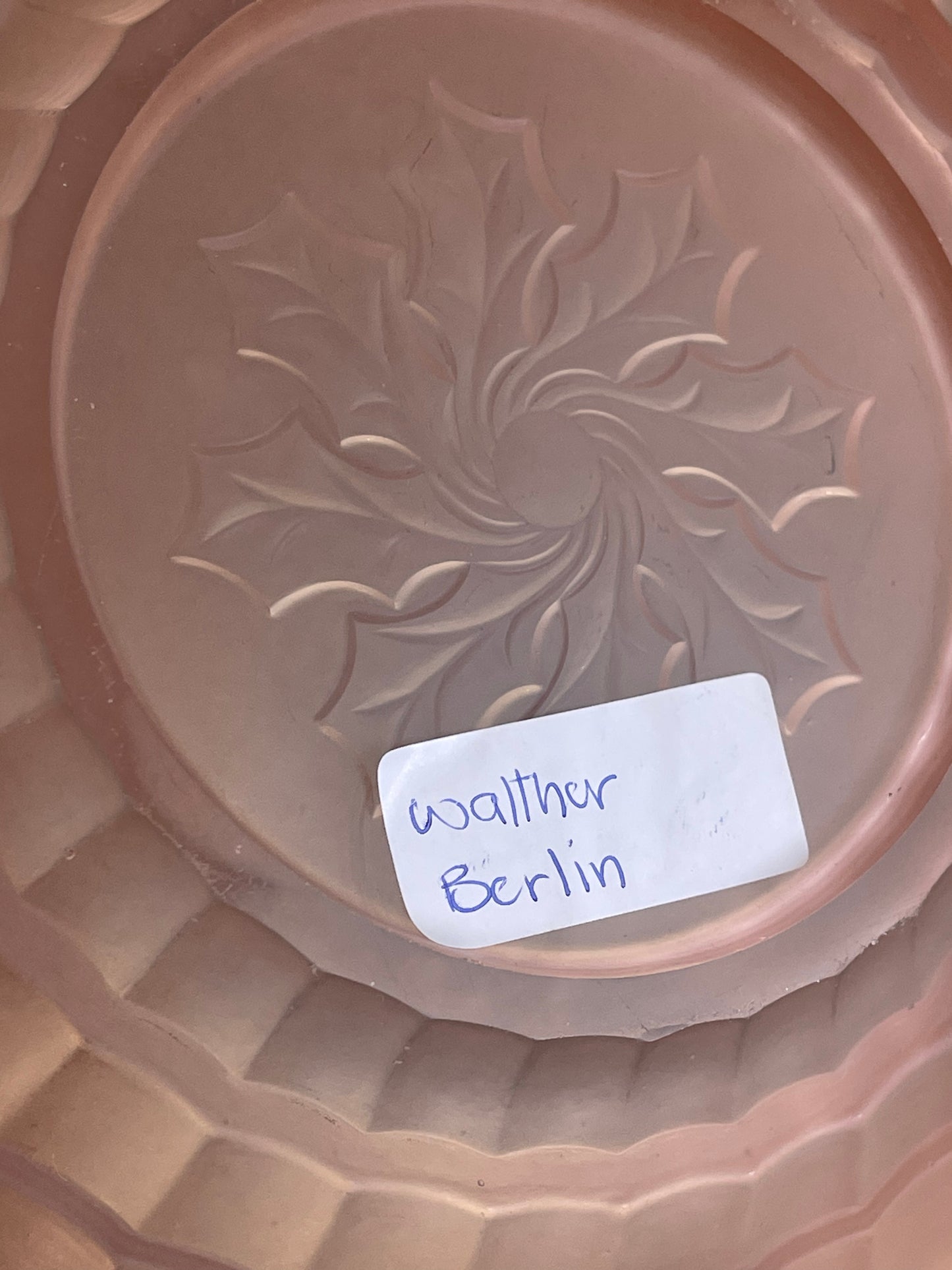 Vintage depression glass pink Berlin Bowl by Walther