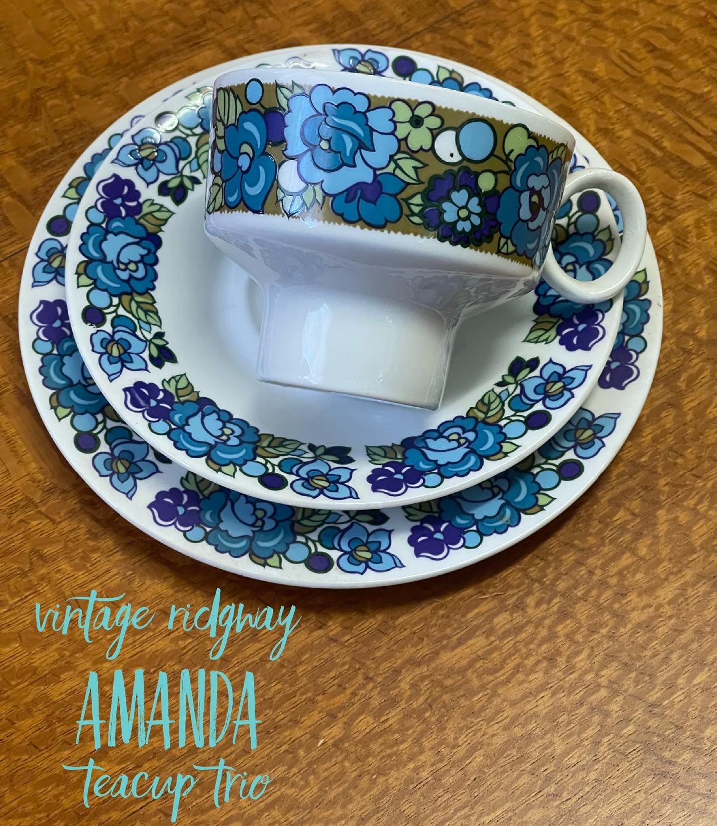 Funky 70s china trio ‘Amanda’ by Ridgeway England