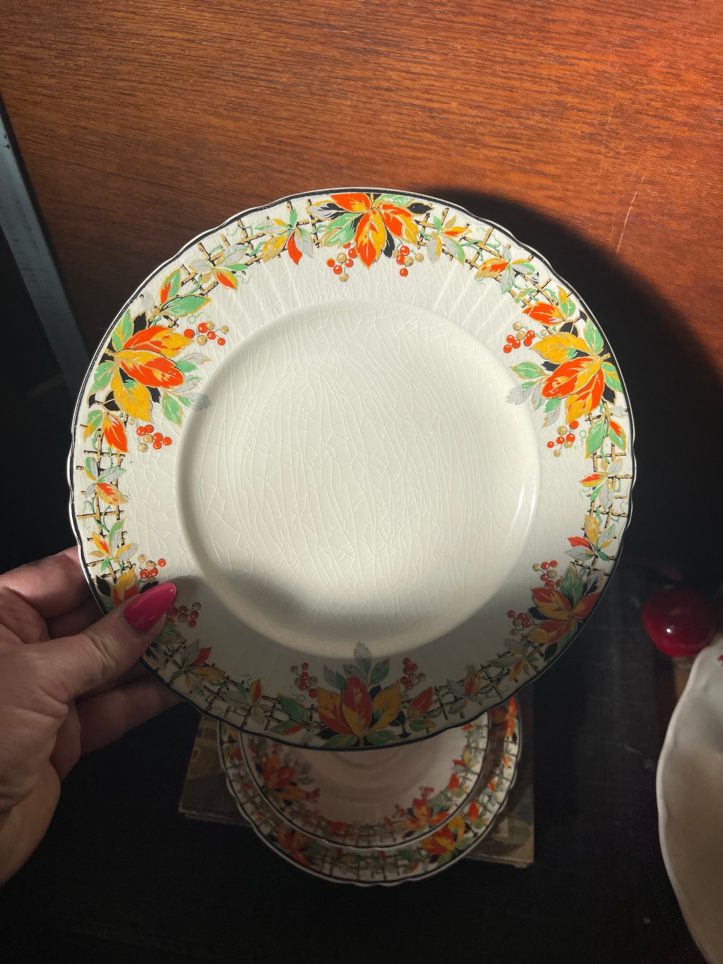 Meakin Myott Staffordshire plates and tea cup and saucer