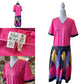 Vintage 1980s pink satin dress with harlequin skirt  size 10 by Keya, Gold Coast Australia