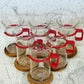 Set of Six Bodum Denmark glass coffee mugs with Red Handles