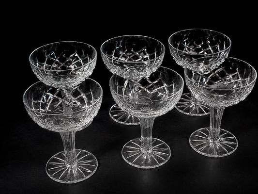 Bohemia Crystal Hollow Stem Champagne Coupes — Set of 6