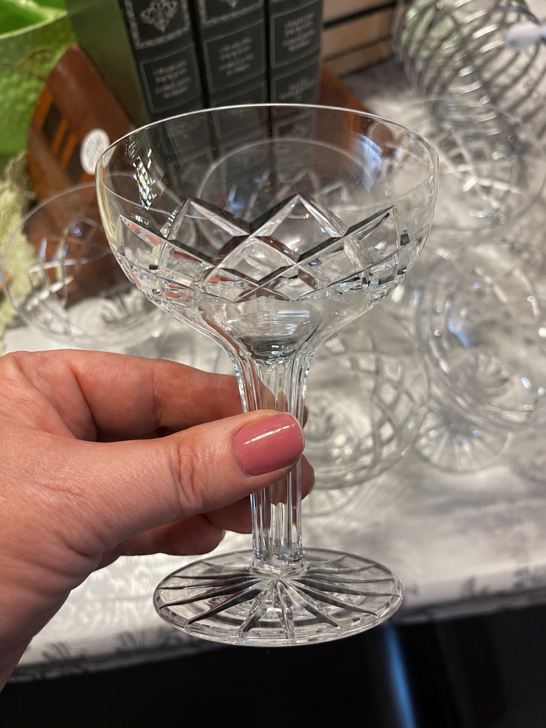 Bohemia Crystal Hollow Stem Champagne Coupes — Set of 6
