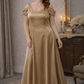 Vintage Satin Evening Dress – Champagne Gold (Size 14)