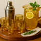 1950s Amber Glass Jug & Tumbler Set