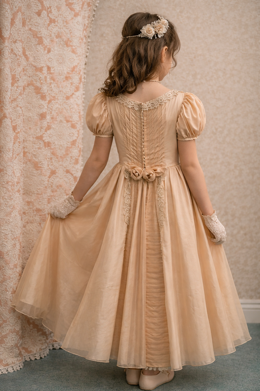 Hand made flower girl dress, crafted in Mackay 1960s