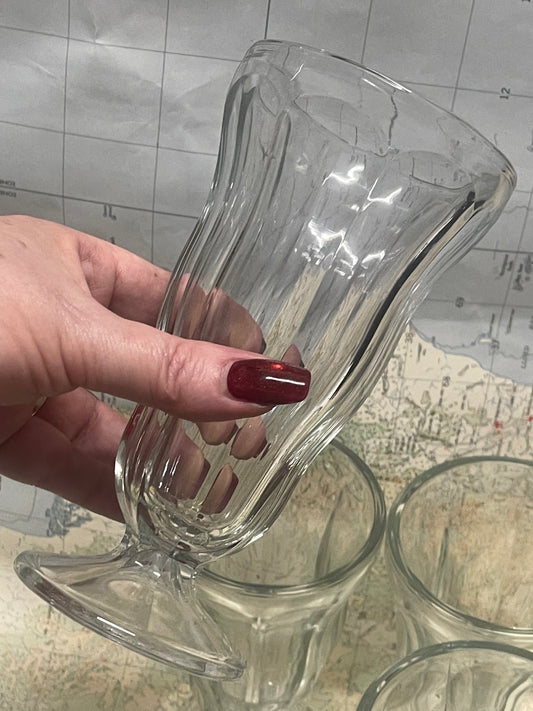Vintage Anchor Hocking Soda Fountain Glasses — Set of Four