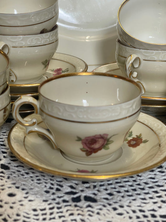 Vintage 1920s Kjøbenhavns Porcelain Espresso Coffee Cups, Maleri KPM