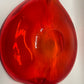 Mid-century Murano style orange art glass heart bowl
