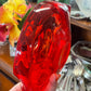Mid-century Murano style orange art glass heart bowl
