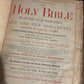 Antique Victorian Parallel Column Large Family Bible c.1884