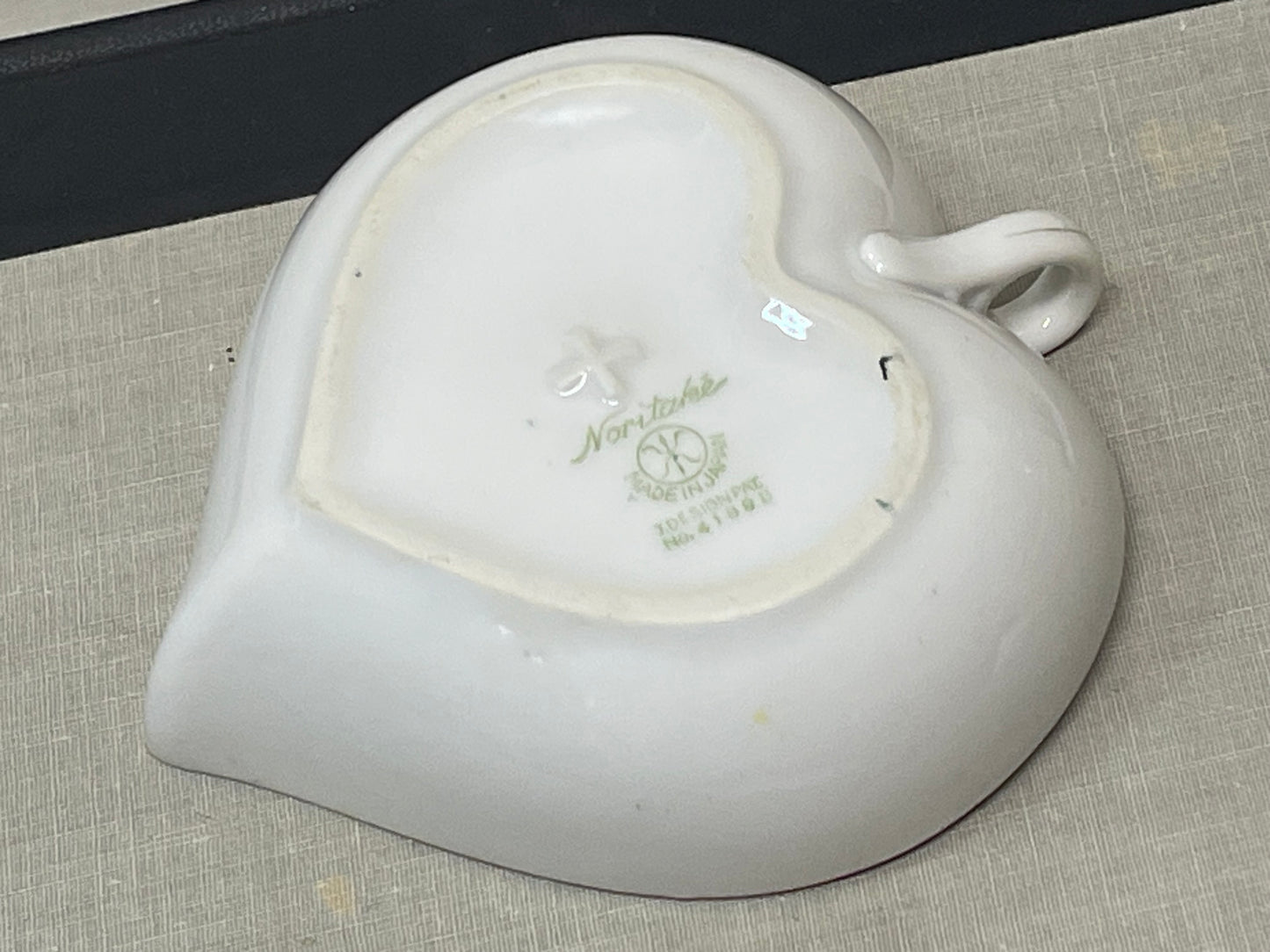 Vintage 1930s Noritake Japan Horse Hound Hunting Scene Heart Shaped Dish