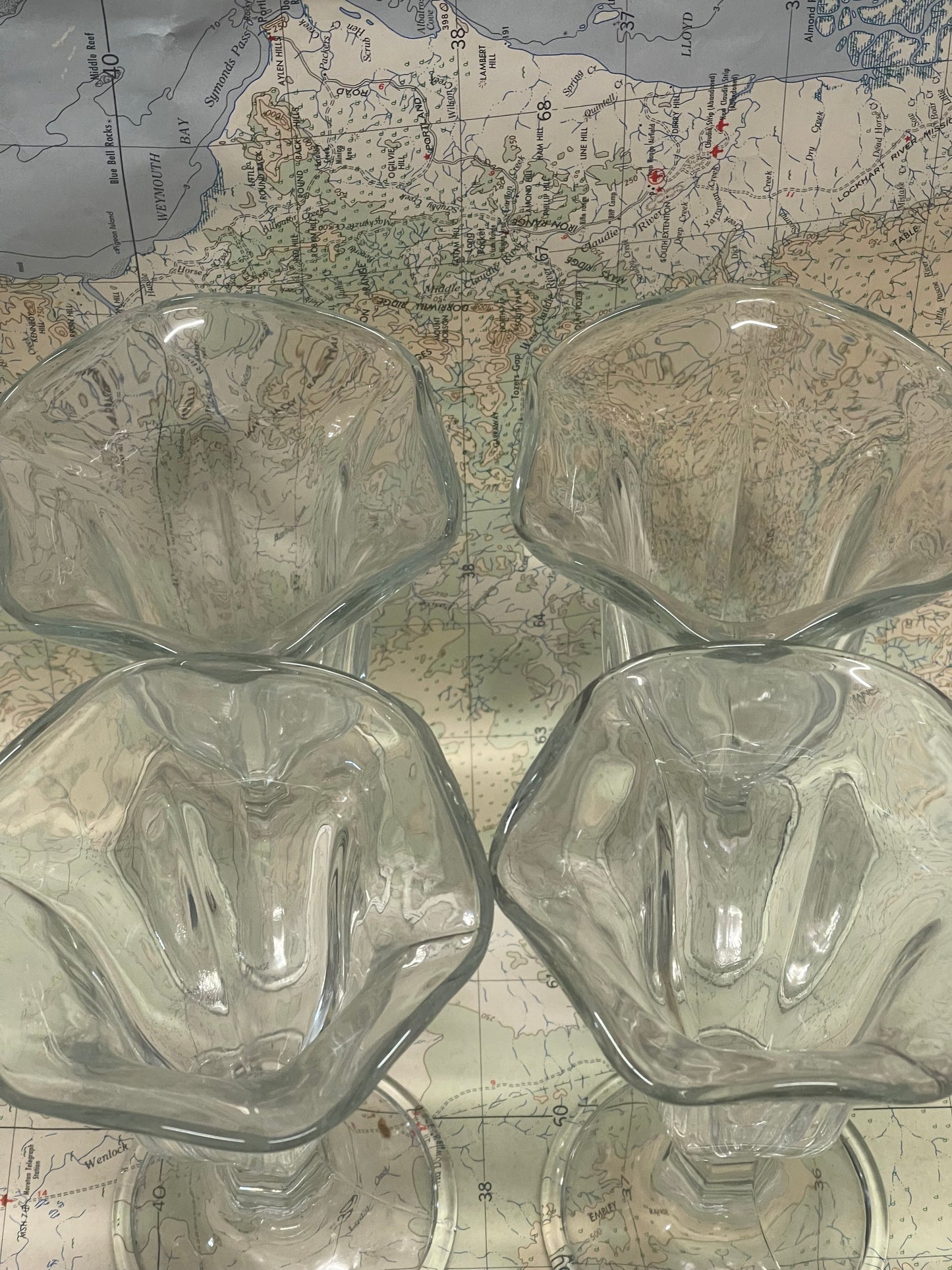 Vintage Soda Fountain Glasses — Set of Four