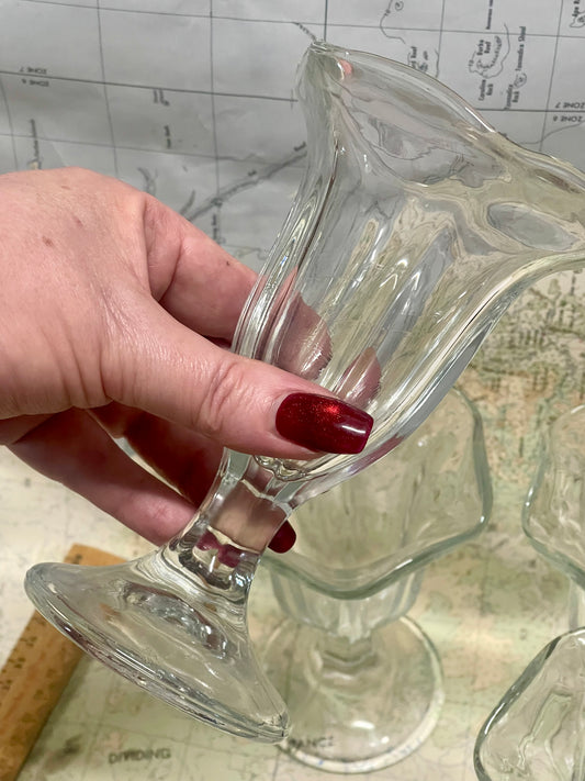 Vintage Soda Fountain Glasses — Set of Four