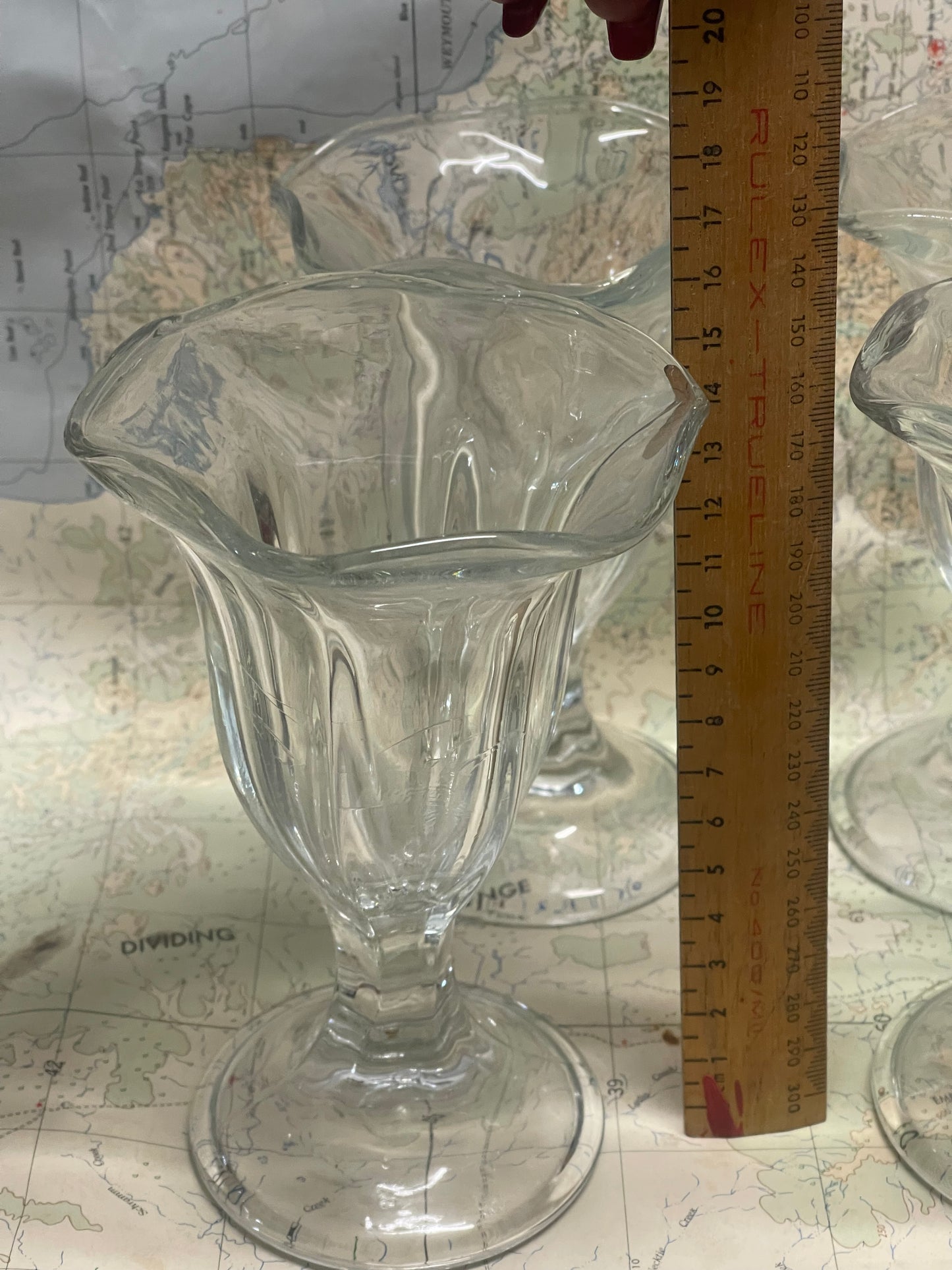 Vintage Soda Fountain Glasses — Set of Four