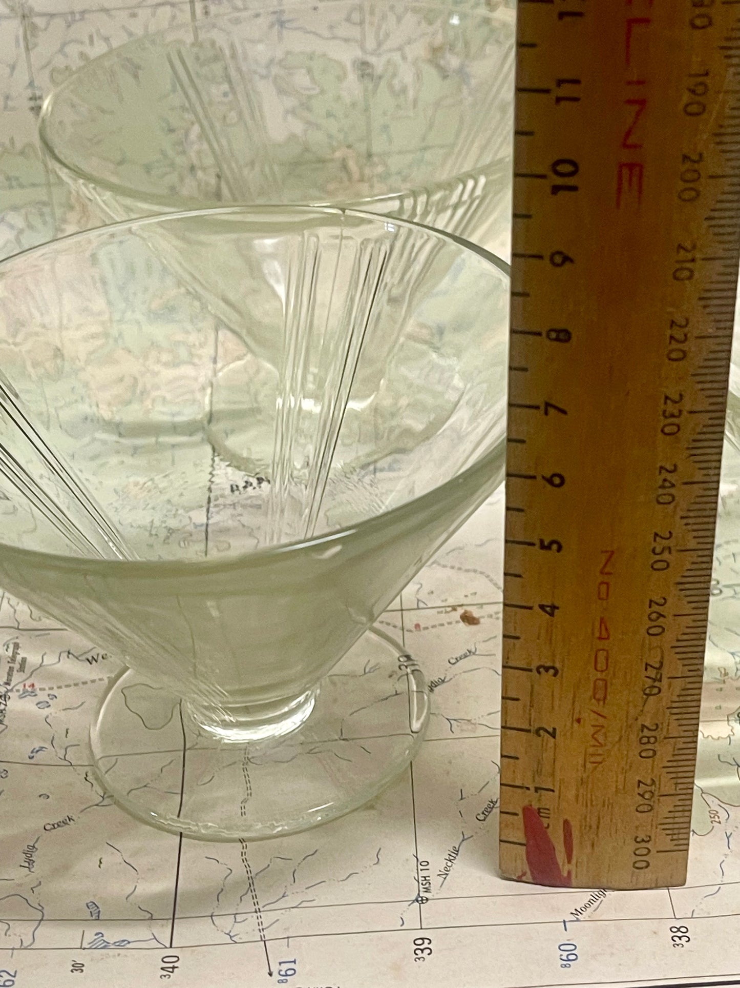 Art Deco Pale Green Dessert Glasses - Set of Six