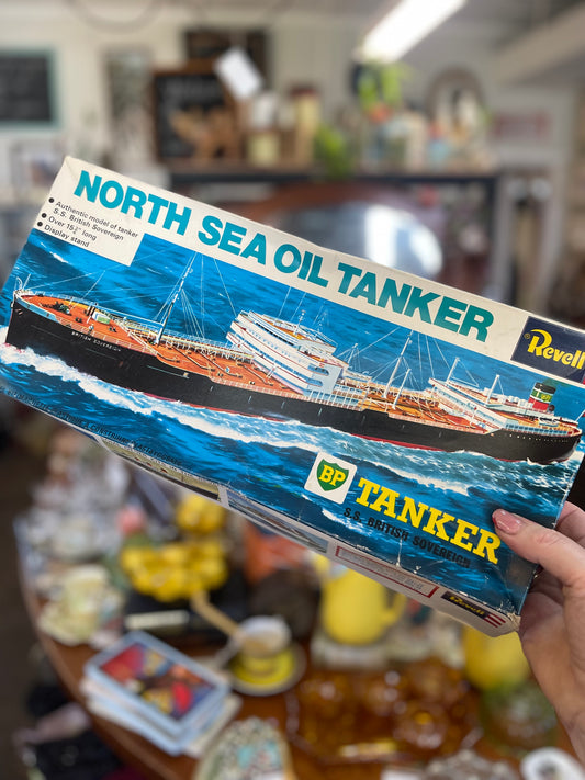 Vintage 60s 70s Model Kit North Sea oil tanker by Revell