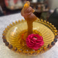 Josef Inwald Two flamingoes Float Bowl Set in Amber c.1930s