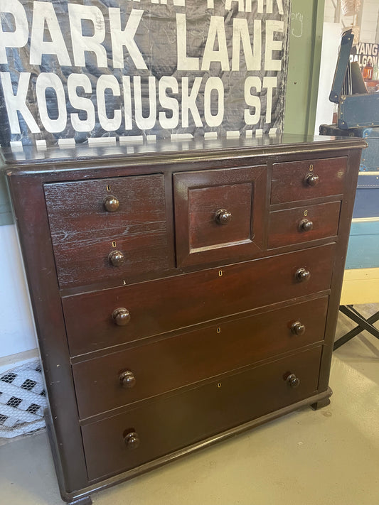 Large Antique Timber chest of drawers