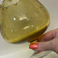 Mid-century etched and fluted oversized amber Brandy snifter art glass vase
