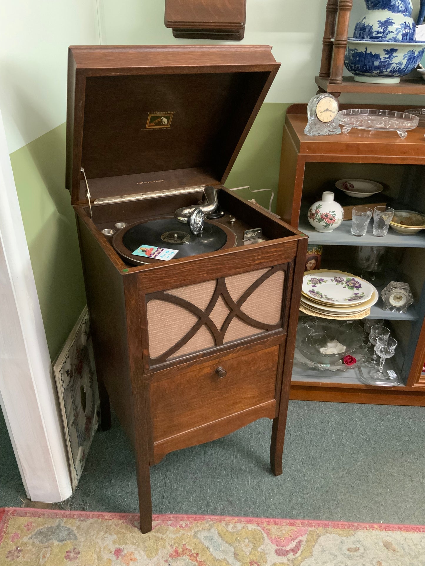 Vintage 145 Bijou Grand HMV Timber Gramophone