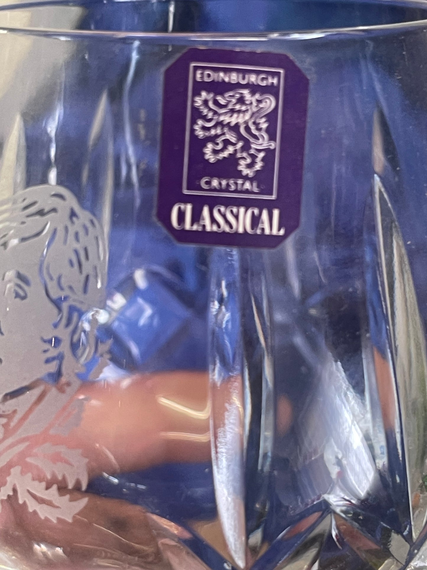Pair of Edinburgh Crystal “Robert Burns” Brandy Glasses – Classical Series (Boxed))