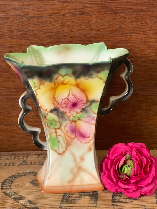 Art Deco Falcon Ware floral vase with handles