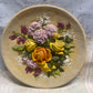 Vintage Chalkware Floral Wall Plate – Large Raised Flower Design