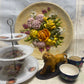 Vintage Chalkware Floral Wall Plate – Large Raised Flower Design