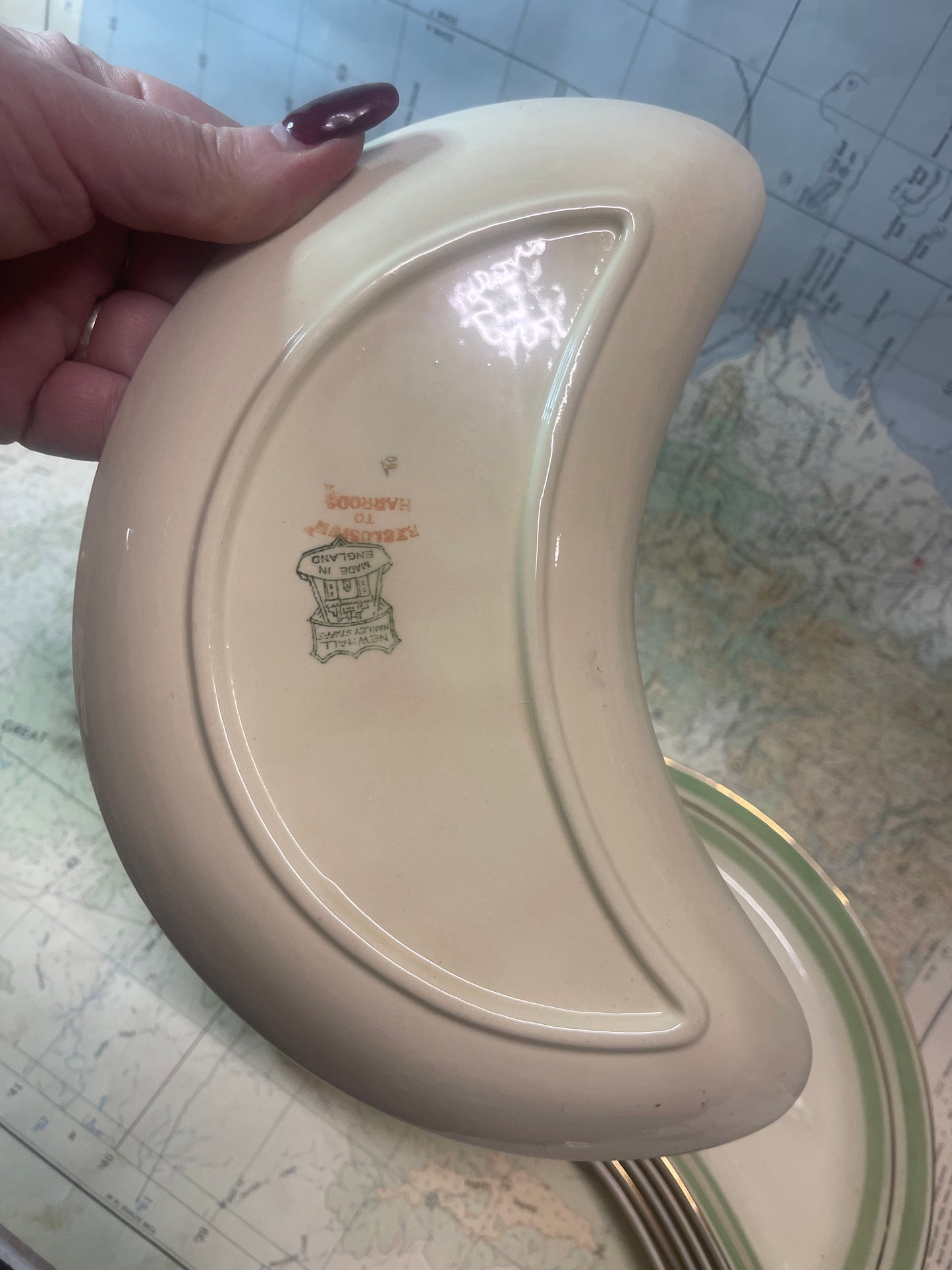 Vintage New Hall “Kidney” Side Dishes – Set of Six 1930s -50s