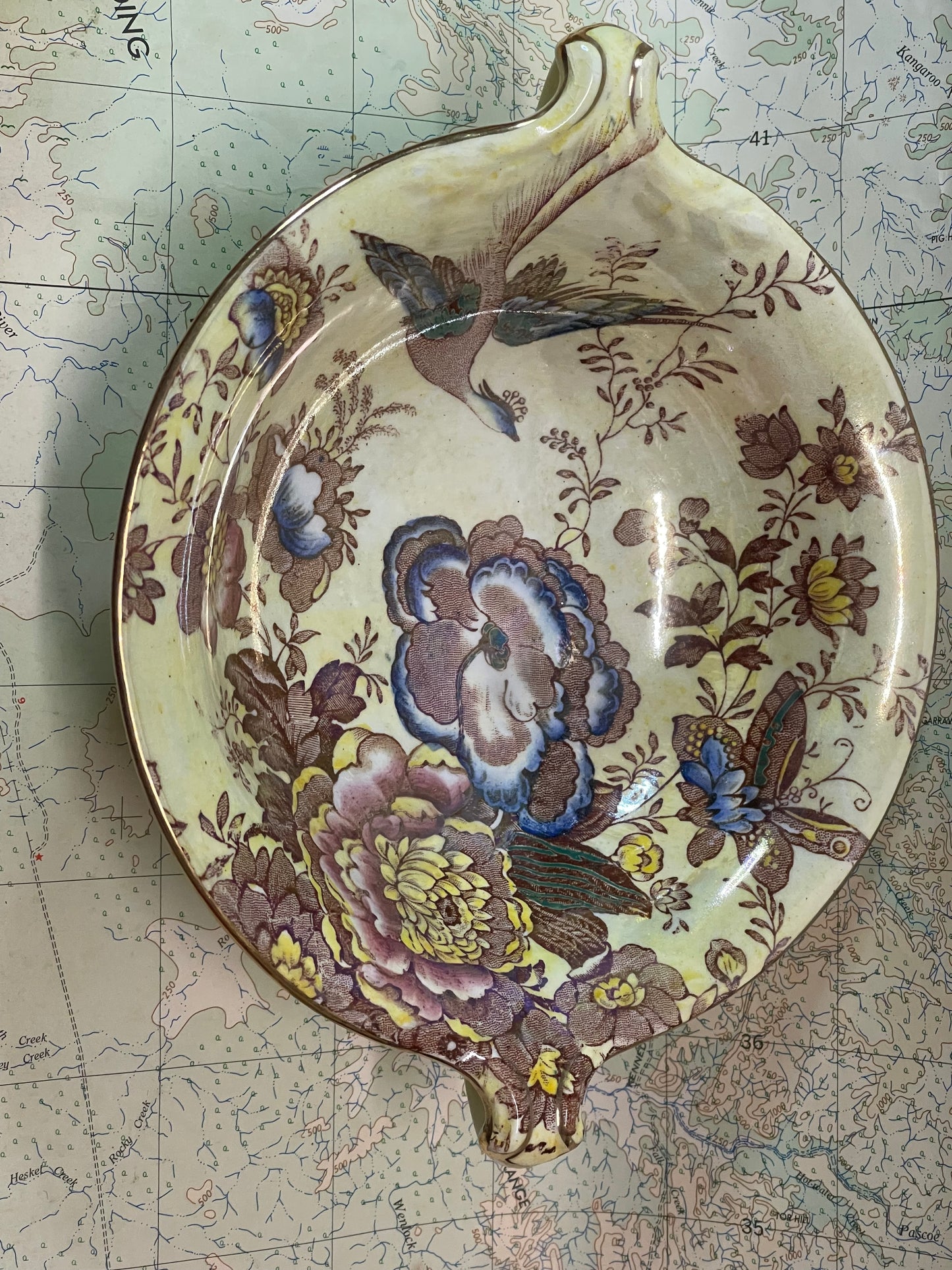 Vintage Maling Ware Two-Handled Serving Bowl – England