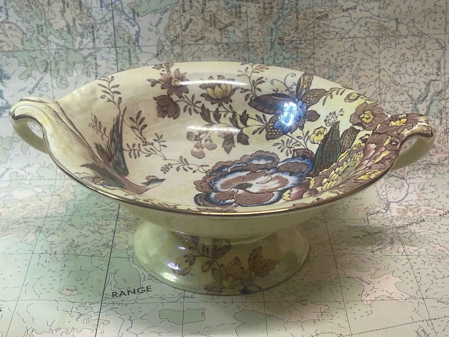 Vintage Maling Ware Two-Handled Serving Bowl – England