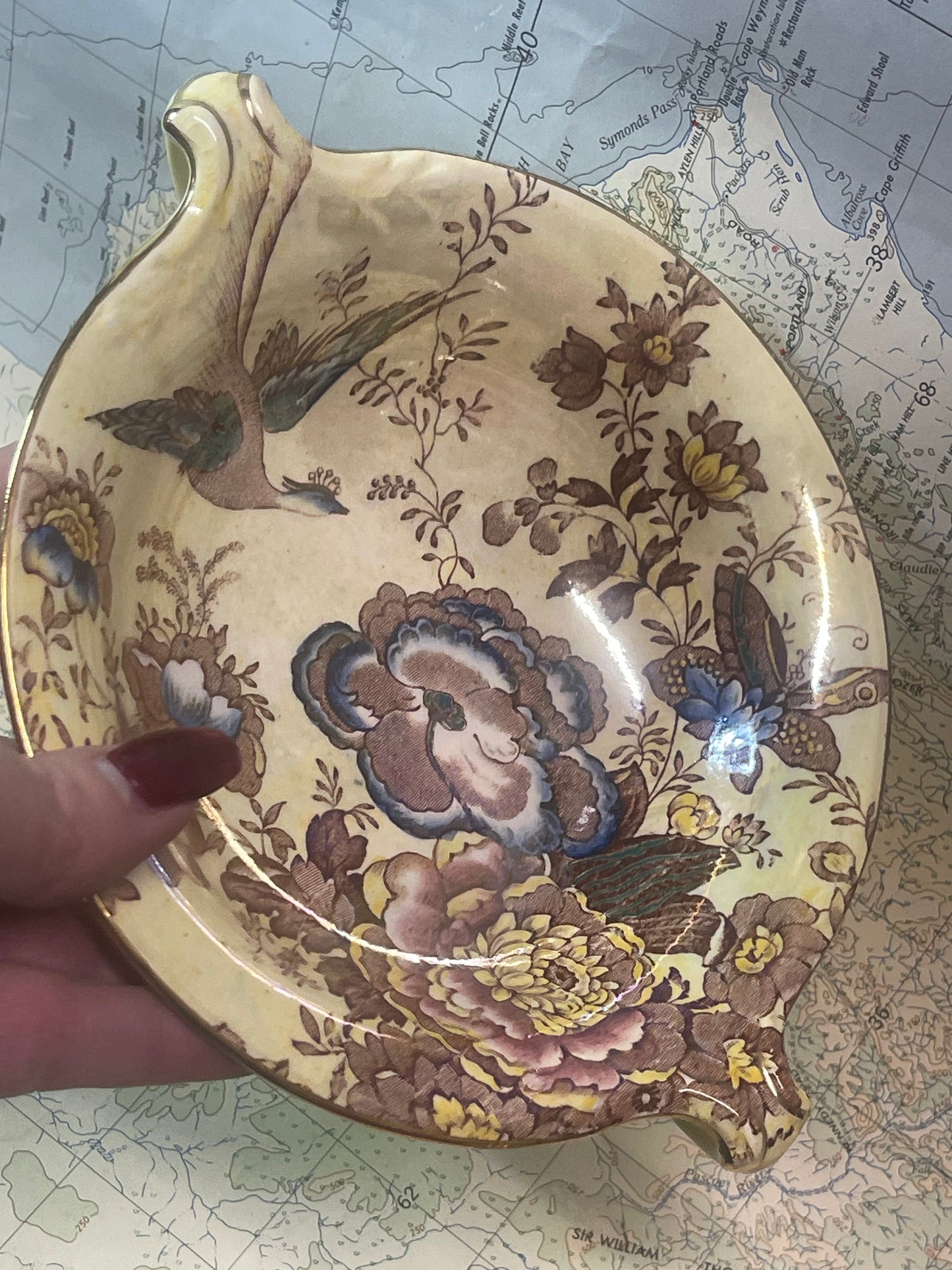 Vintage Maling Ware Two-Handled Serving Bowl – England