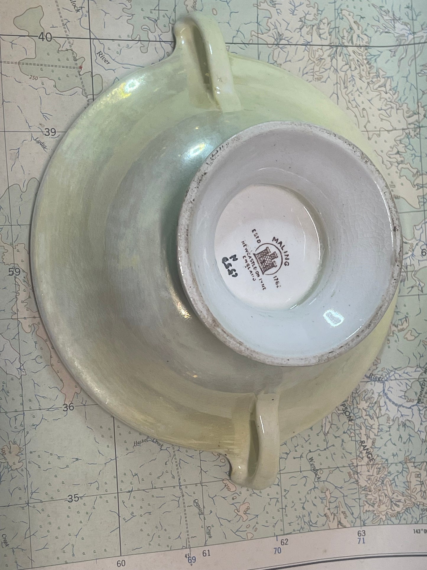 Vintage Maling Ware Two-Handled Serving Bowl – England