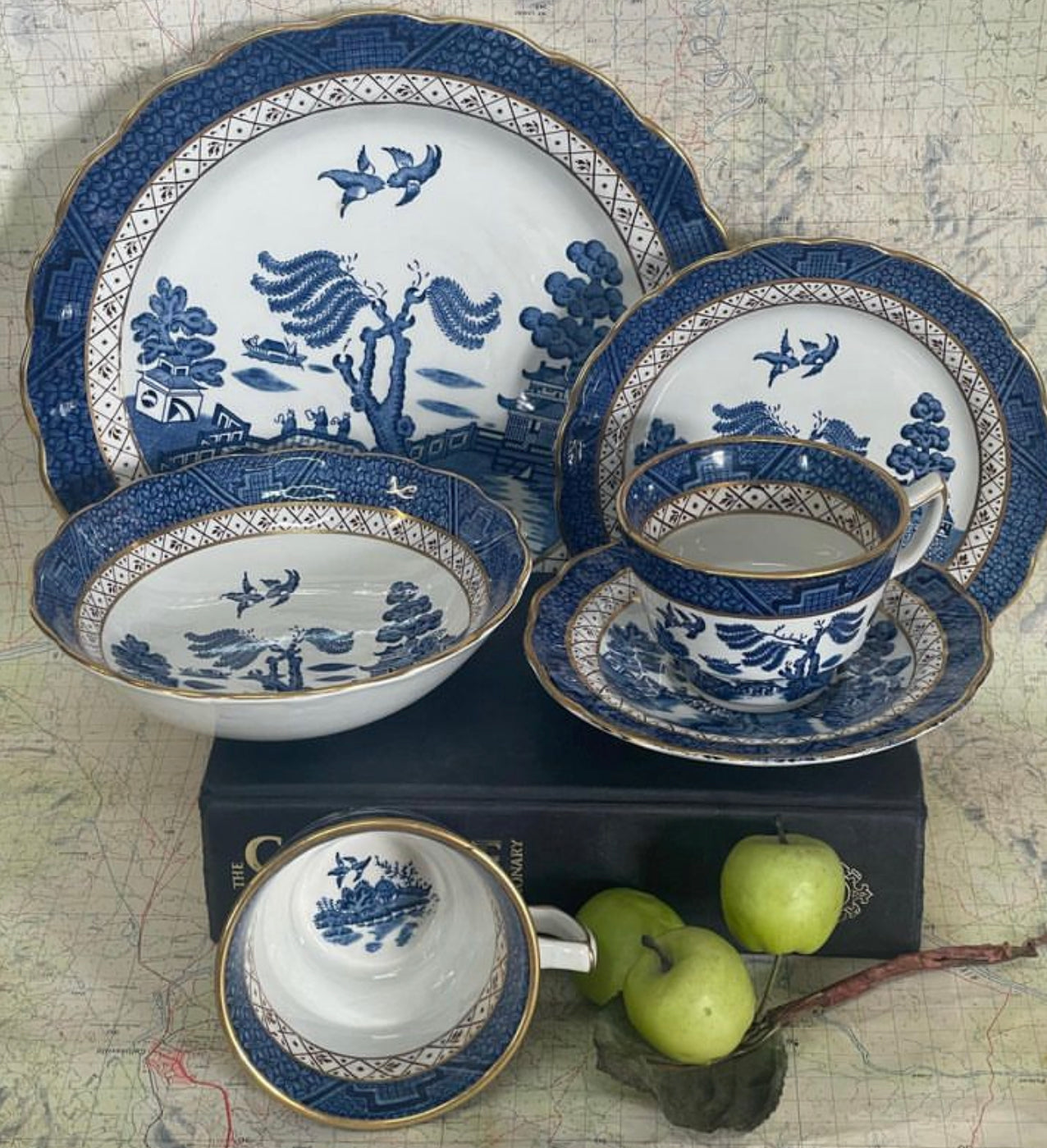 Booths “Real Old Willow” Tea Set – Service for 4 (England, Blue & Whit ...